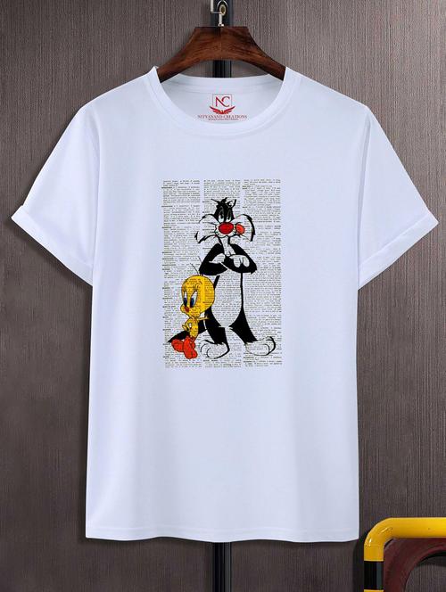 unisex white graphic printed t-shirt - 20856824 -  Standard Image - 0