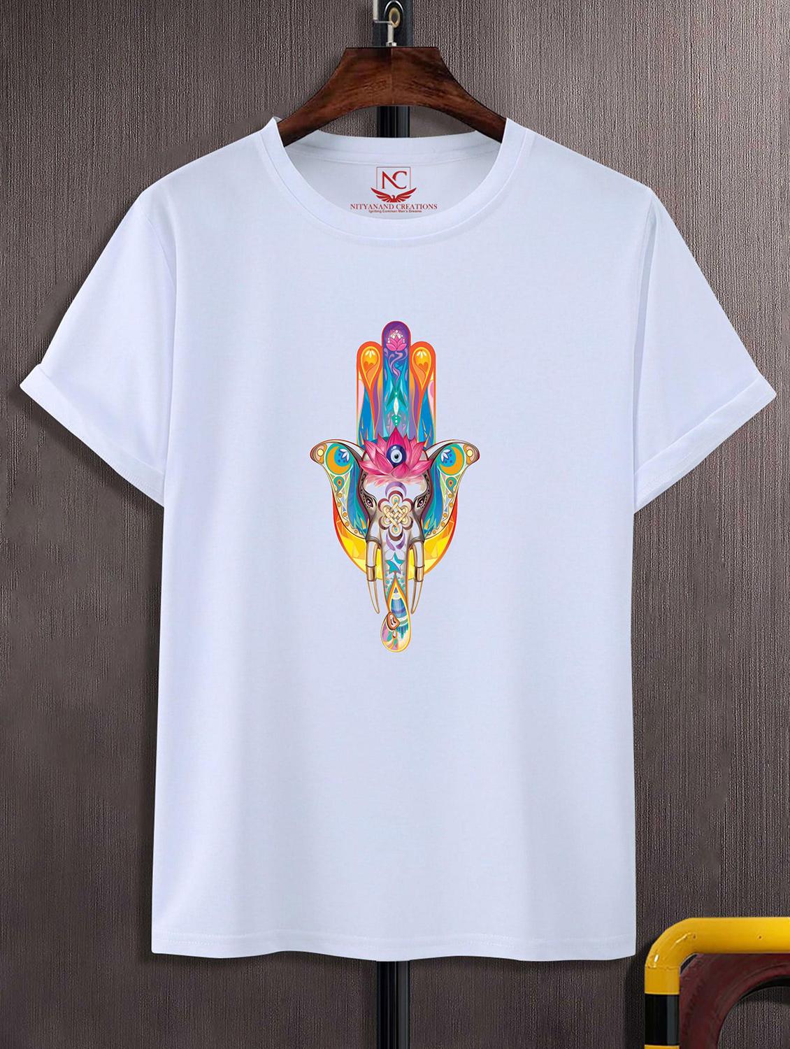 unisex white polyester graphic print t-shirt - 20856825 - Zoom Image - 0