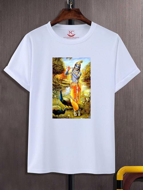 unisex white polyester graphic print t-shirt - 20856829 - Standard Image - 0