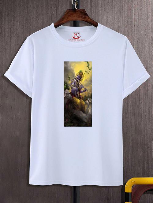 unisex white polyester graphic print t-shirt - 20856830 -  Standard Image - 0