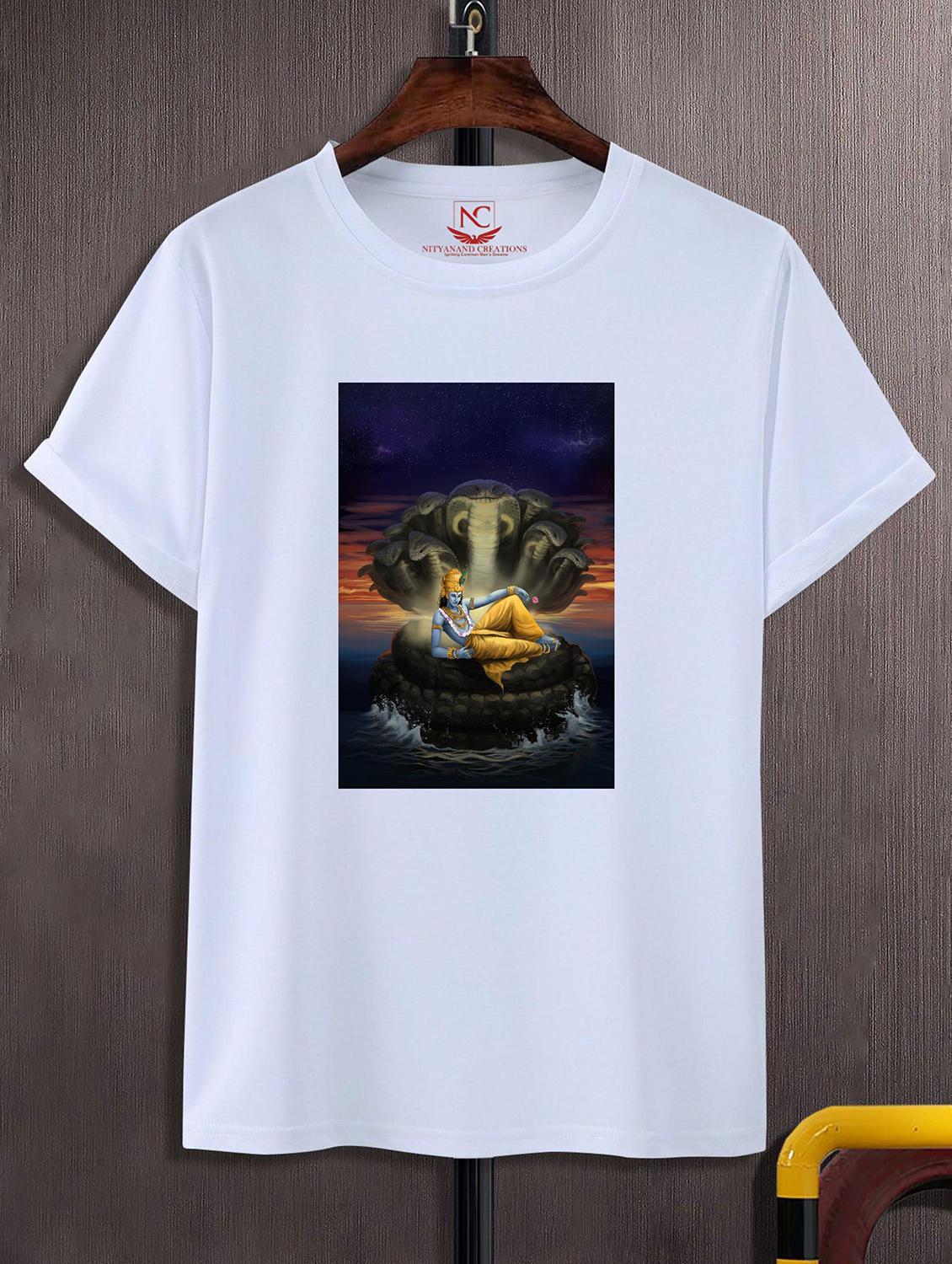 unisex white polyester graphic print t-shirt - 20856836 - Zoom Image - 0
