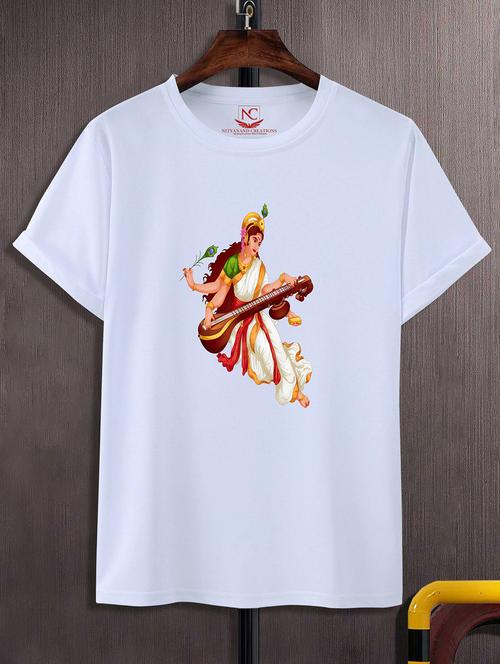 unisex white graphic printed t-shirt - 20856847 - Standard Image - 0