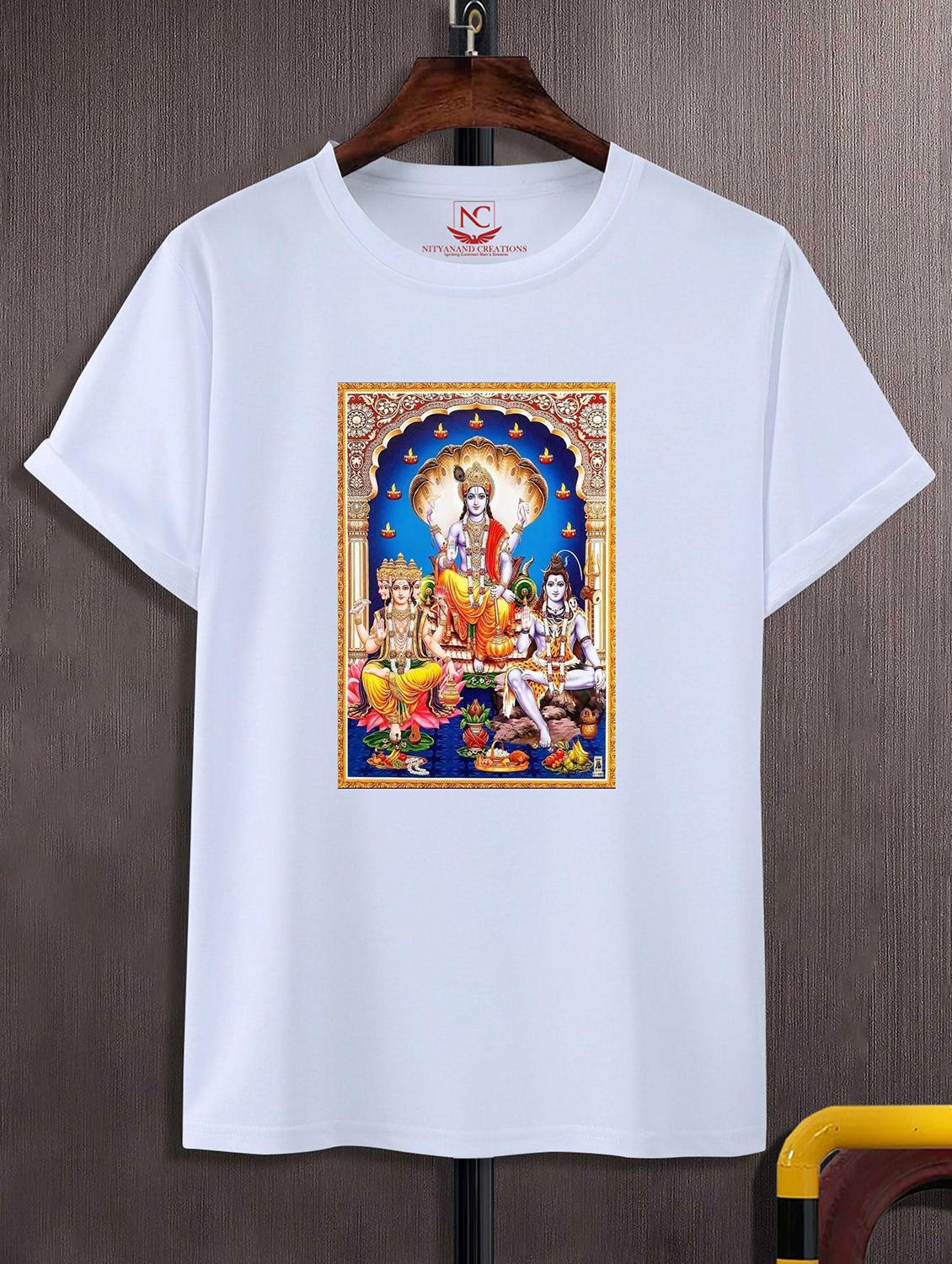 unisex white polyester graphic print t-shirt - 20856866 - Zoom Image - 0
