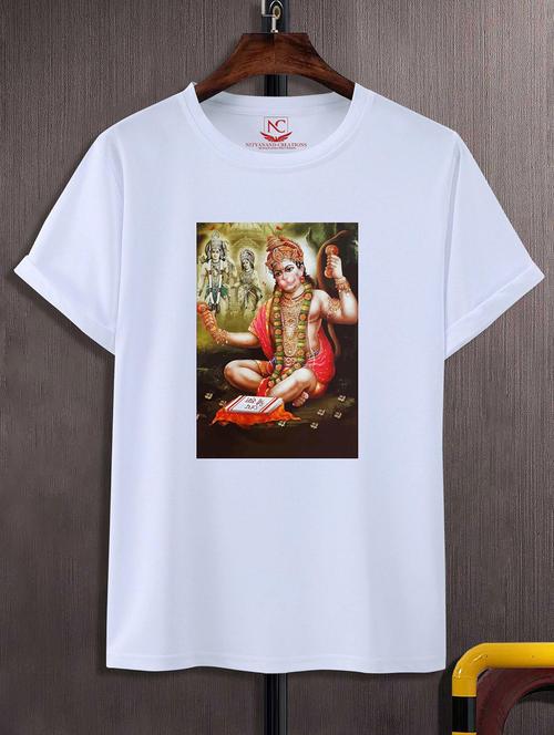 unisex white polyester graphic print t-shirt - 20856878 - Standard Image - 0