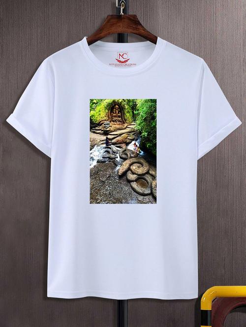 unisex white graphic printed t-shirt - 20856885 - Standard Image - 0