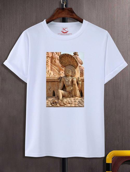 unisex white polyester graphic print t-shirt - 20856886 -  Standard Image - 0