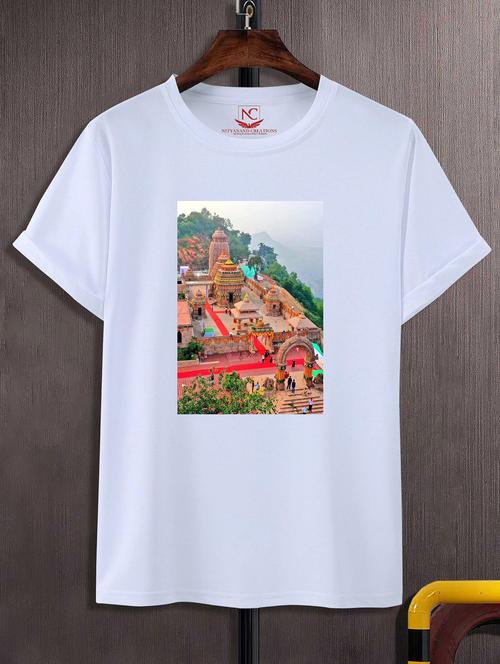 unisex white polyester graphic print t-shirt - 20856898 - Standard Image - 0