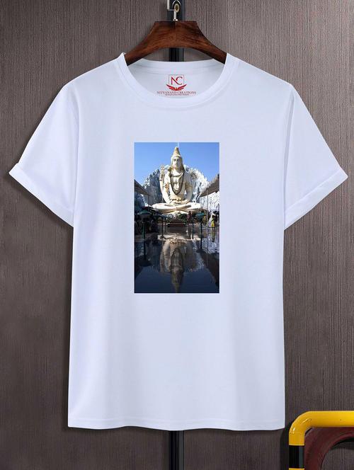 unisex white polyester graphic print t-shirt - 20856902 - Standard Image - 0