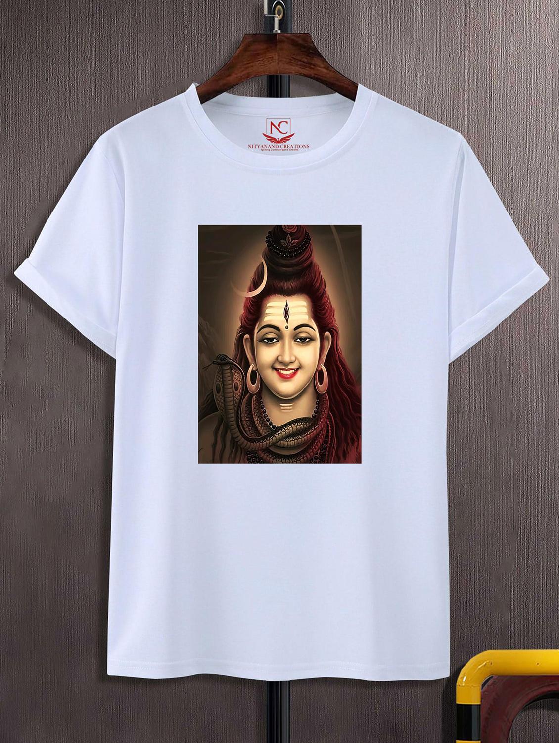 unisex white polyester graphic print t-shirt - 20856919 - Zoom Image - 0