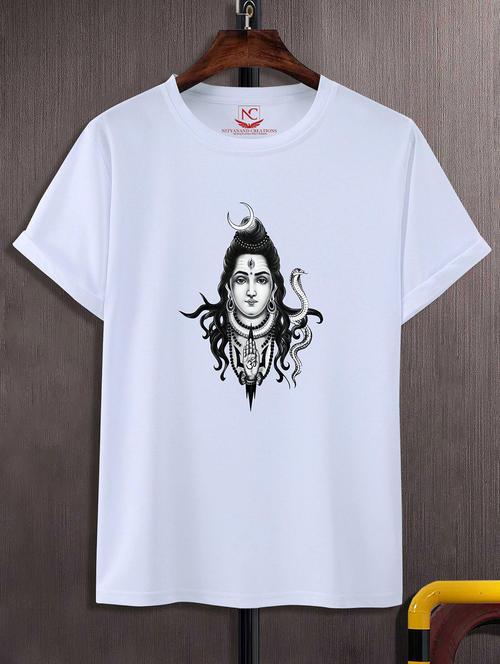 unisex white polyester graphic print t-shirt - 20856922 - Standard Image - 0