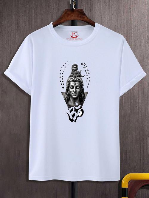 unisex white polyester graphic print t-shirt - 20856926 - Standard Image - 0