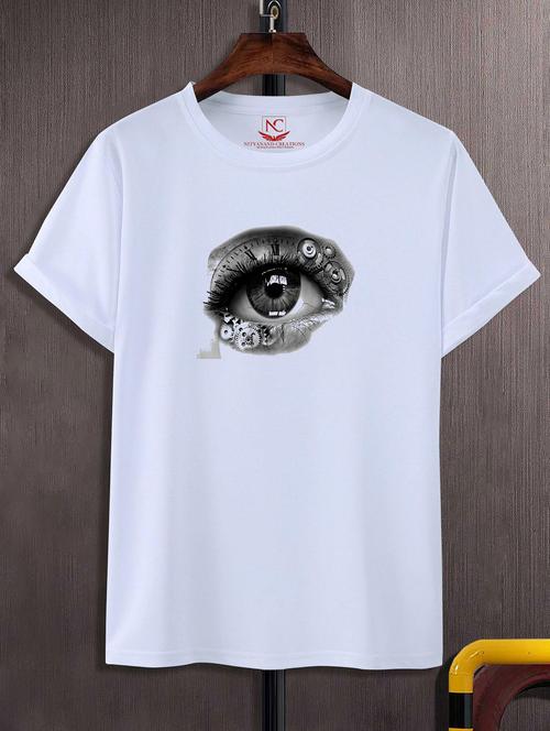 unisex white polyester graphic print t-shirt - 20856928 - Standard Image - 0