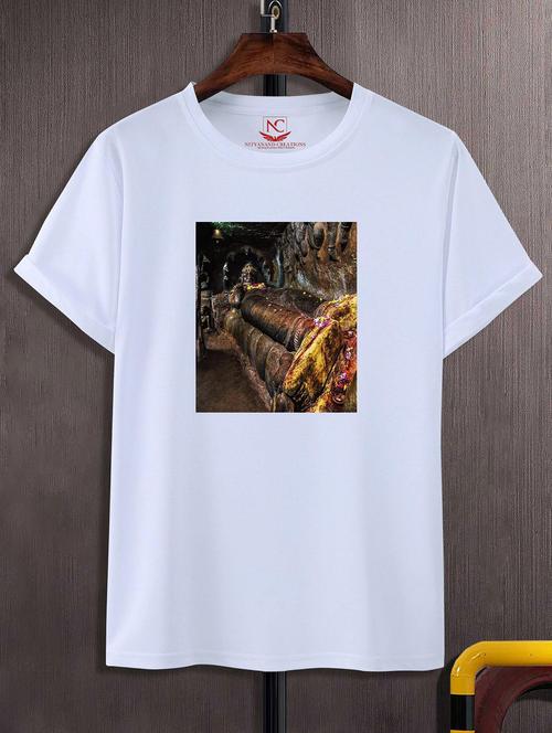 unisex white polyester graphic print t-shirt - 20856937 - Standard Image - 0