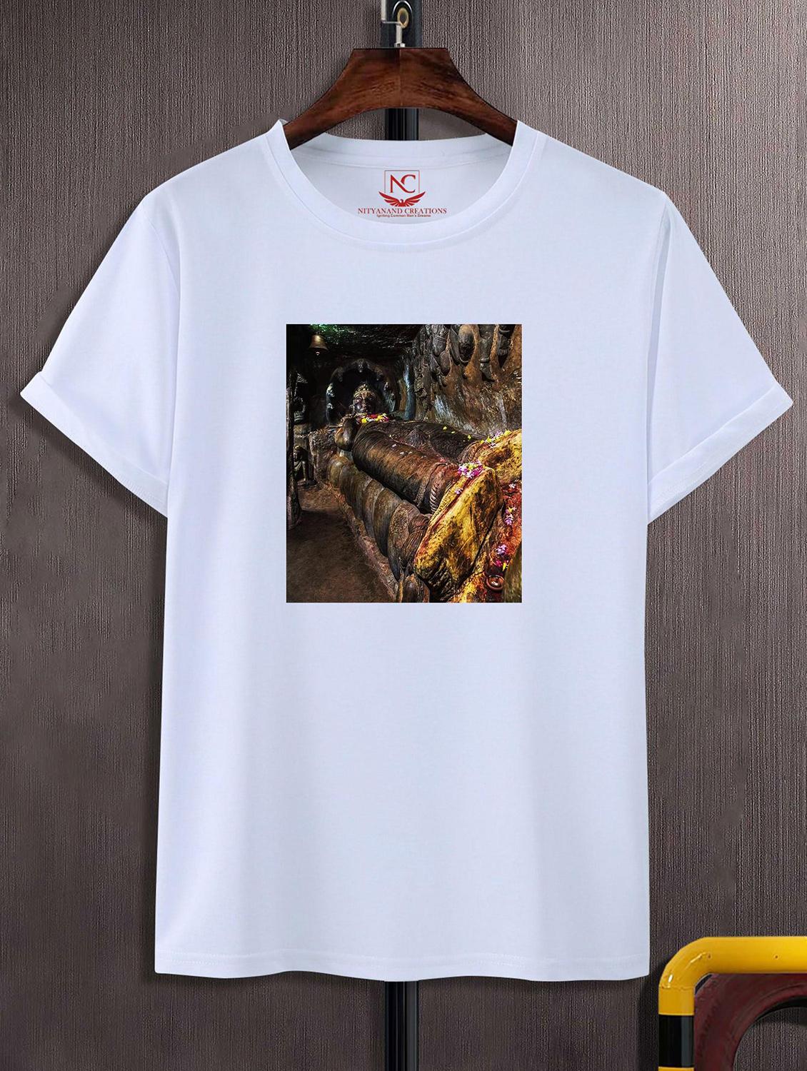 unisex white polyester graphic print t-shirt - 20856937 - Zoom Image - 0