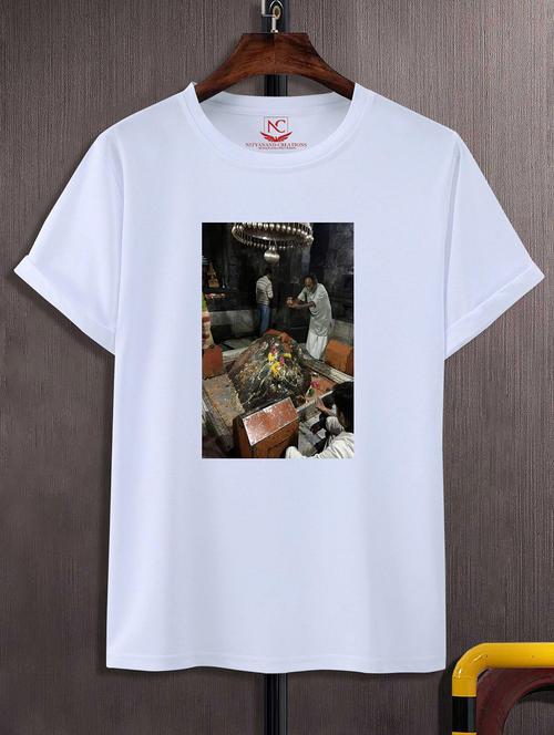 unisex white polyester graphic print t-shirt - 20856943 - Standard Image - 0