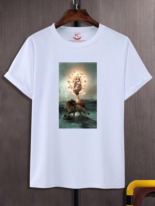 unisex white polyester graphic print t-shirt - 20856953 - Standard Image - 0