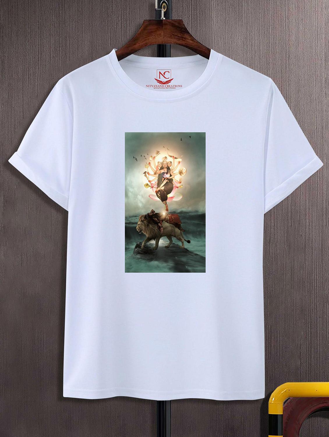 unisex white polyester graphic print t-shirt - 20856953 - Zoom Image - 0