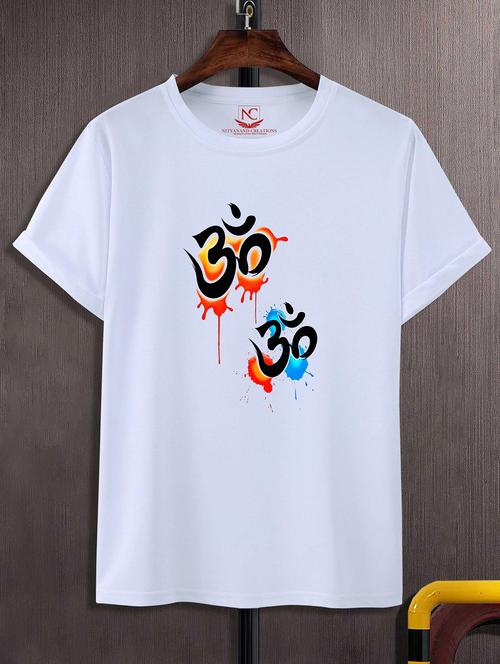 unisex white polyester graphic print t-shirt - 20856956 - Standard Image - 0