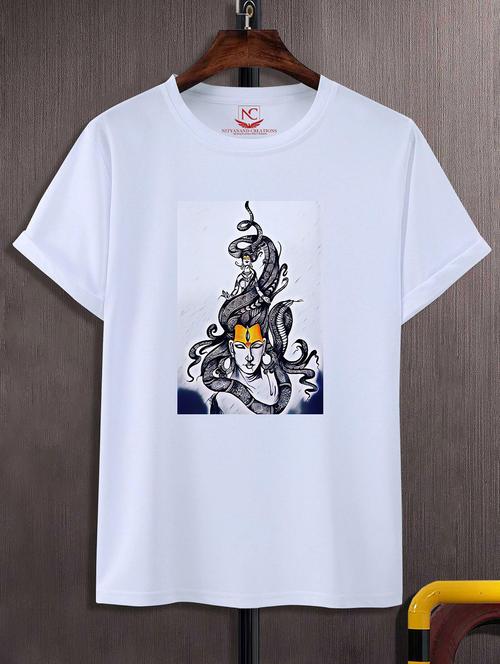 unisex white polyester graphic print t-shirt - 20856964 -  Standard Image - 0