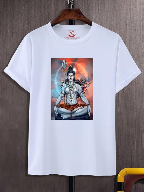 unisex white polyester graphic print t-shirt - 20856971 - Standard Image - 0