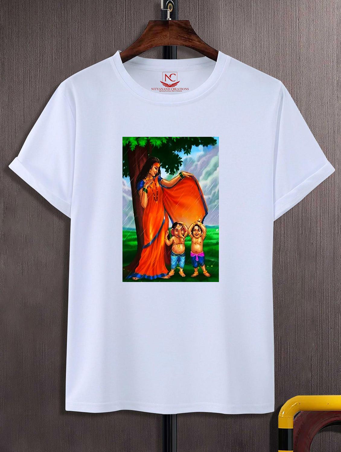 unisex white graphic printed t-shirt - 20856975 - Zoom Image - 0