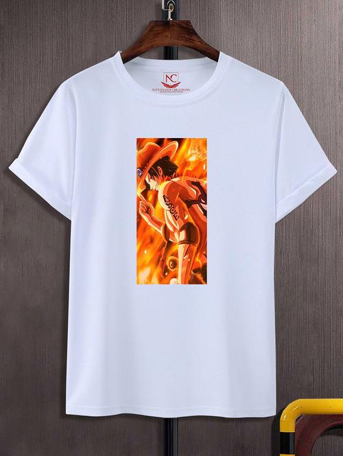 unisex white polyester graphic print t-shirt - 20857046 - Standard Image - 0