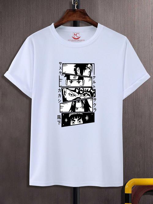 unisex white polyester graphic print t-shirt - 20857080 - Standard Image - 0