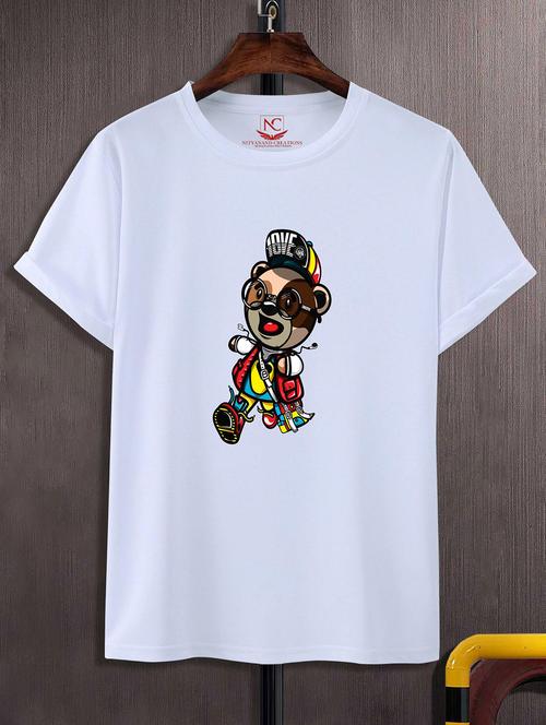 unisex white polyester graphic print t-shirt - 20857093 - Standard Image - 0
