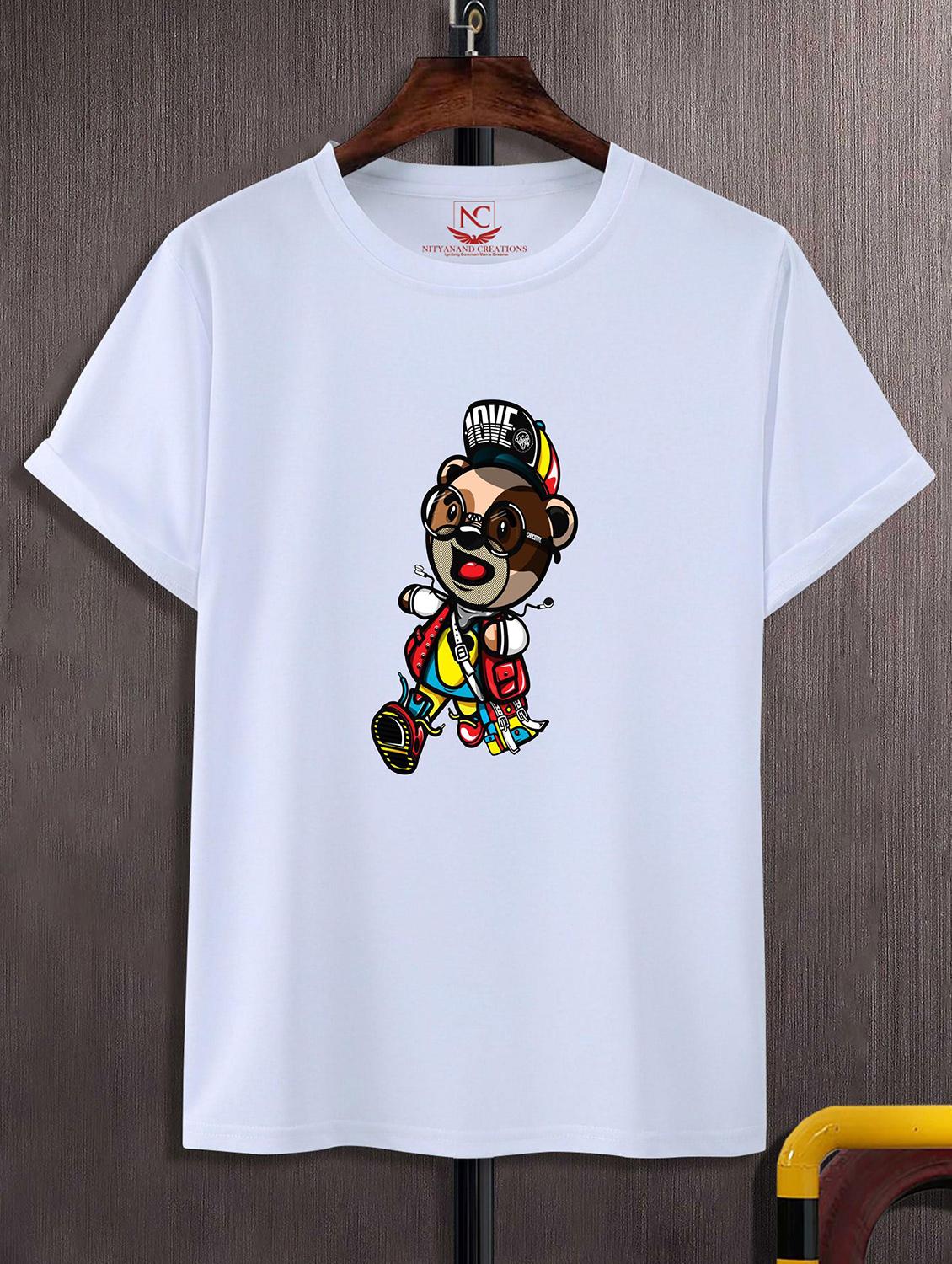 unisex white polyester graphic print t-shirt - 20857093 - Zoom Image - 0