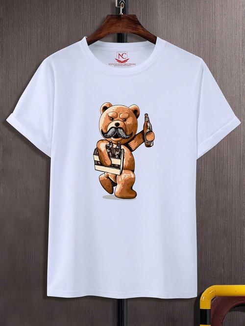 unisex white polyester graphic print t-shirt - 20857095 - Standard Image - 0