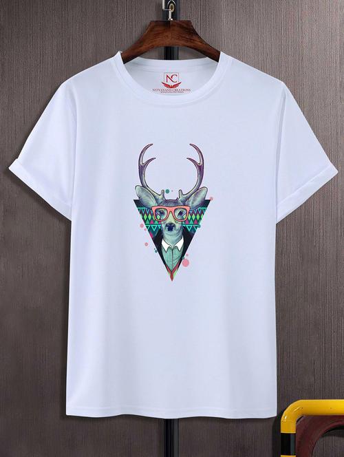 unisex white polyester graphic print t-shirt - 20857096 - Standard Image - 0