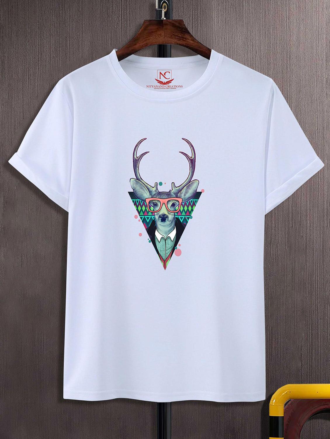 unisex white polyester graphic print t-shirt - 20857096 - Zoom Image - 0