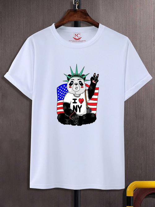 unisex white polyester graphic print t-shirt - 20857099 -  Standard Image - 0