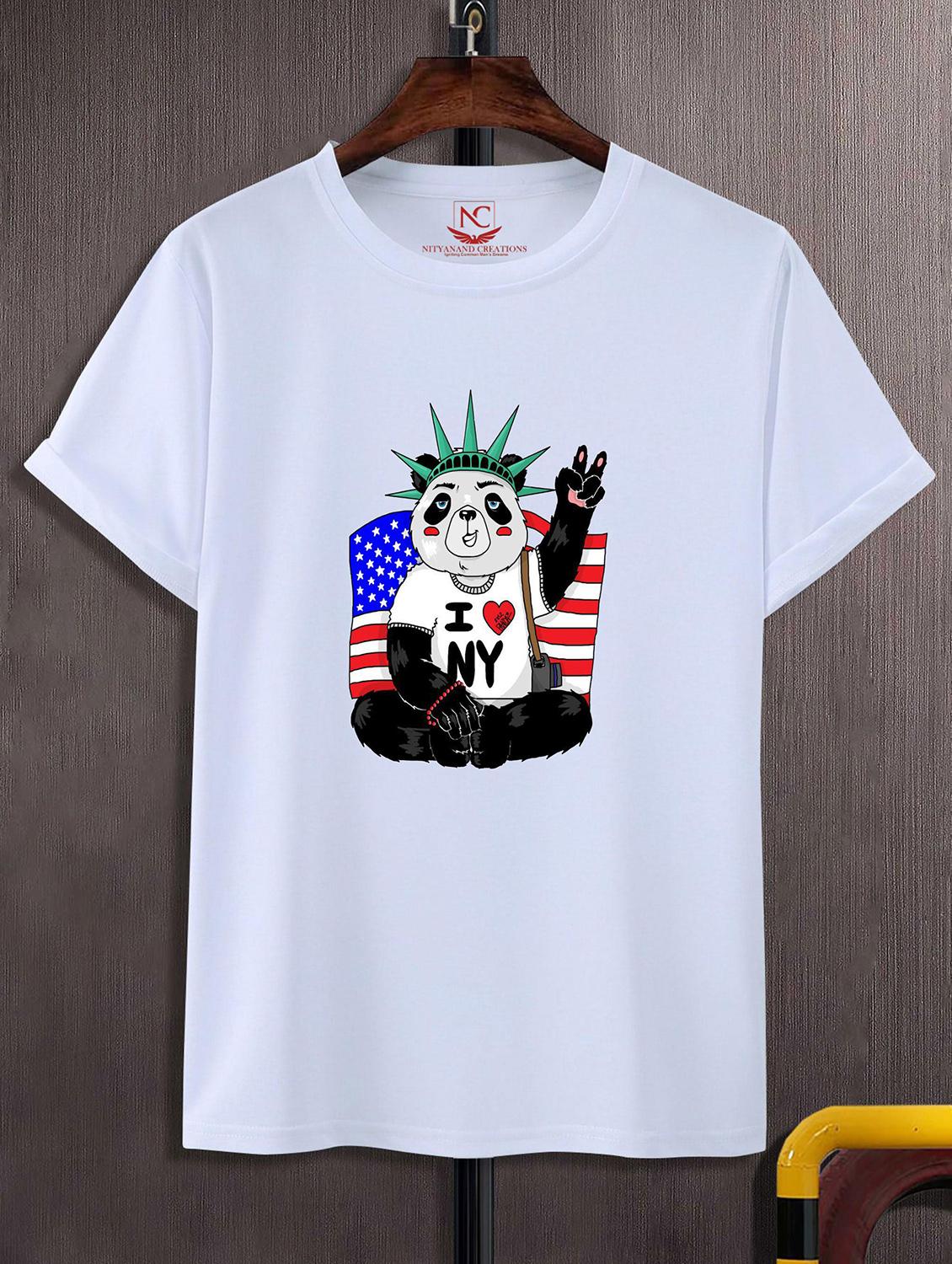 unisex white polyester graphic print t-shirt - 20857099 -  Zoom Image - 0
