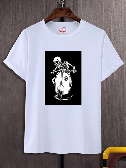 unisex white polyester graphic print t-shirt - 20857146 - Standard Image - 0