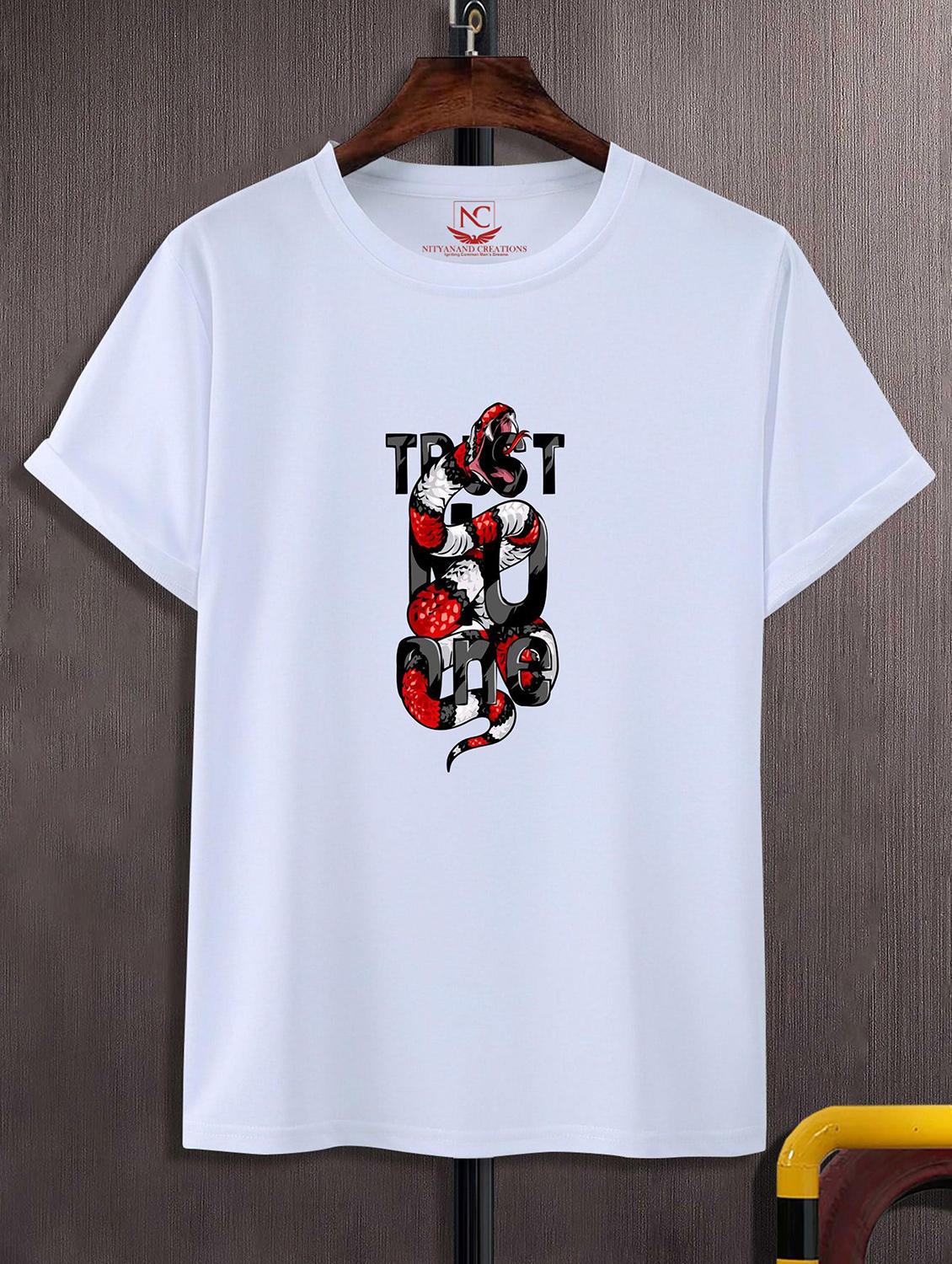 unisex white polyester graphic print t-shirt - 20857150 - Zoom Image - 0