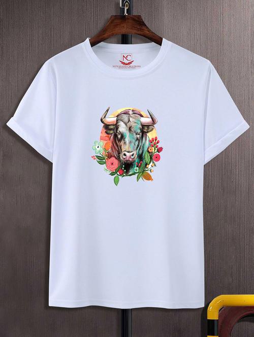 unisex white polyester graphic print t-shirt - 20857174 - Standard Image - 0