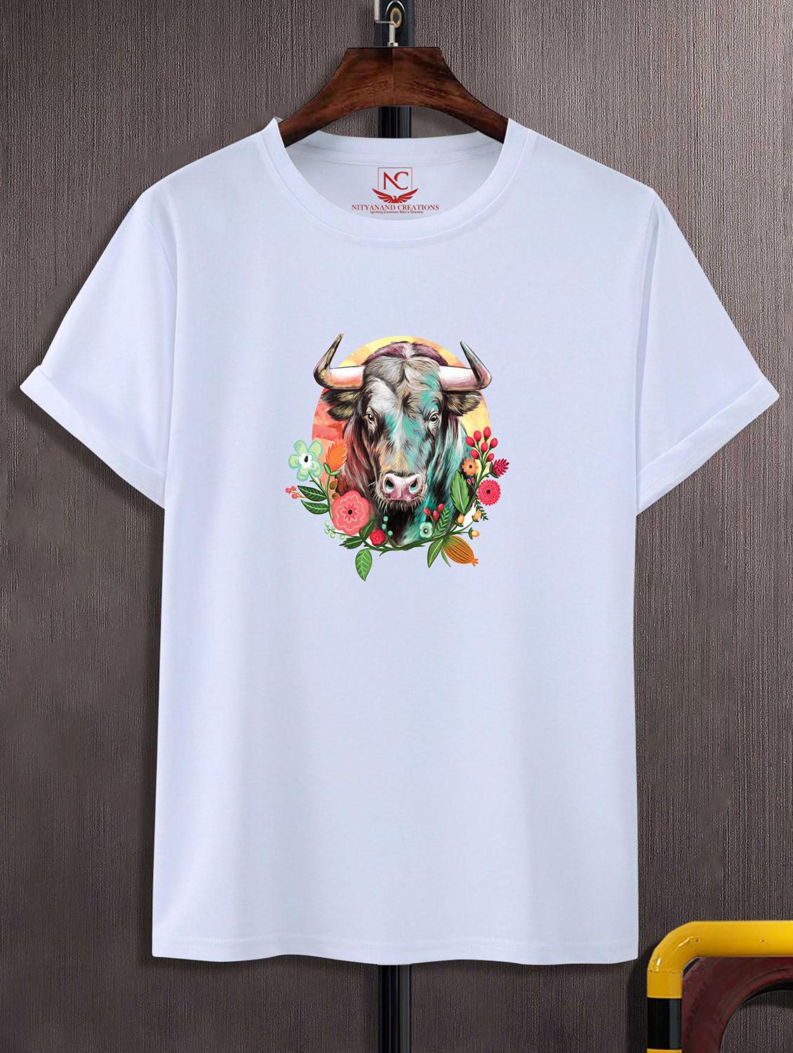 unisex white polyester graphic print t-shirt - 20857174 - Zoom Image - 0