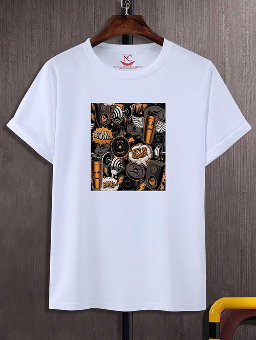 unisex white polyester graphic print t-shirt - 20857194 -  Standard Image - 0