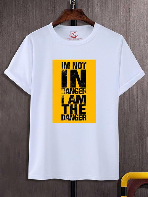 unisex white polyester graphic print t-shirt - 20857198 - Standard Image - 0