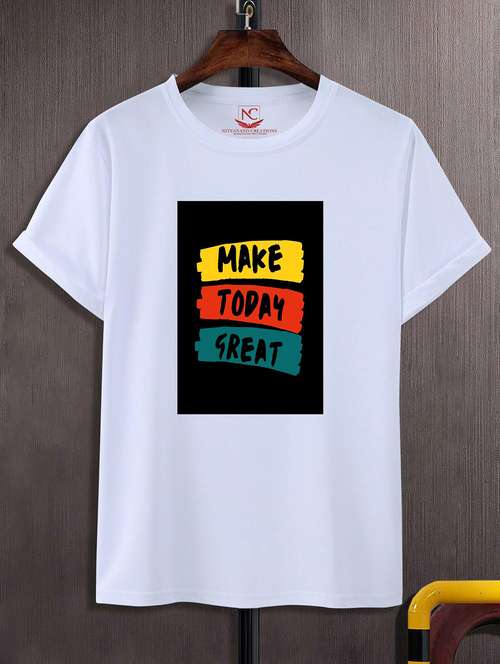 Unisex White Graphic Printed T Shirt