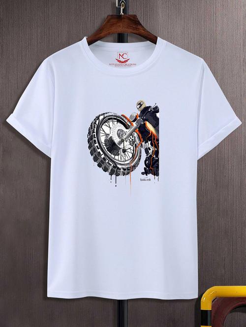 unisex white graphic printed t-shirt - 20857215 -  Standard Image - 0