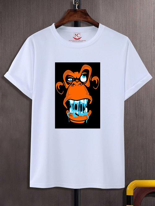 unisex white polyester graphic print t-shirt - 20857225 - Standard Image - 0