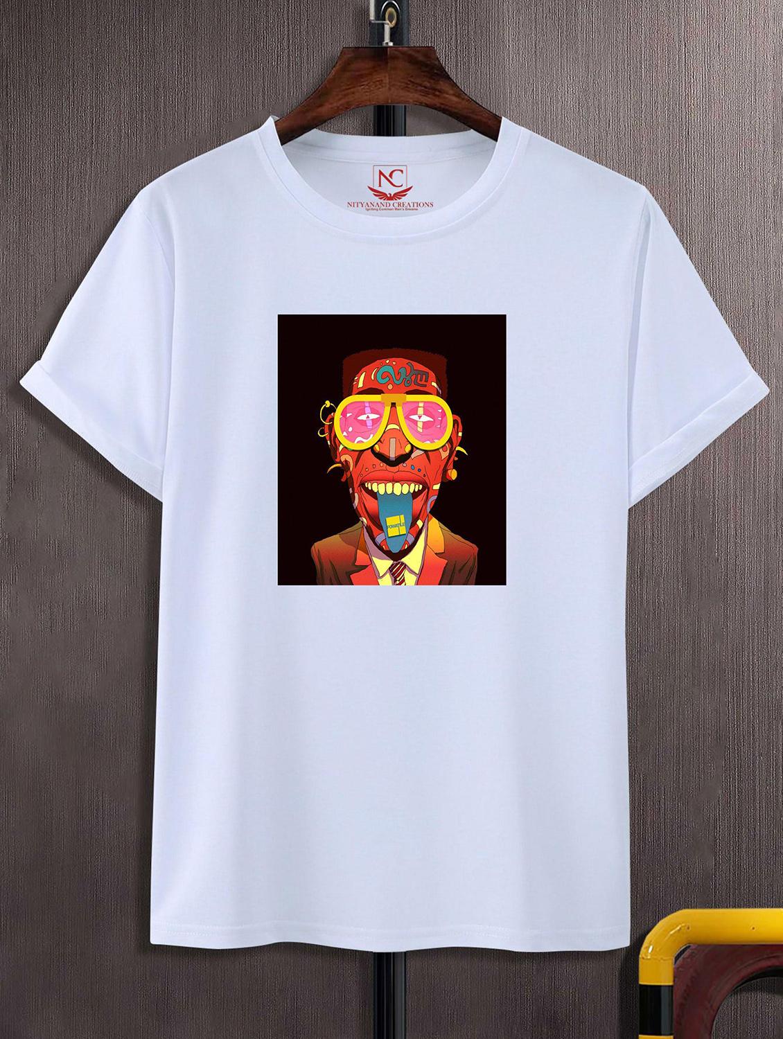 unisex white polyester graphic print t-shirt - 20857231 - Zoom Image - 0
