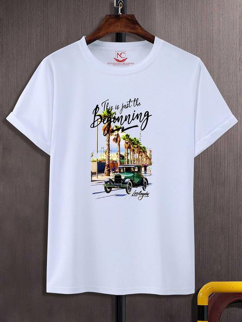 unisex white graphic print t-shirt - 20857250 - Standard Image - 0