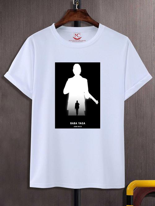 unisex white graphic printed t-shirt - 20857267 - Standard Image - 0