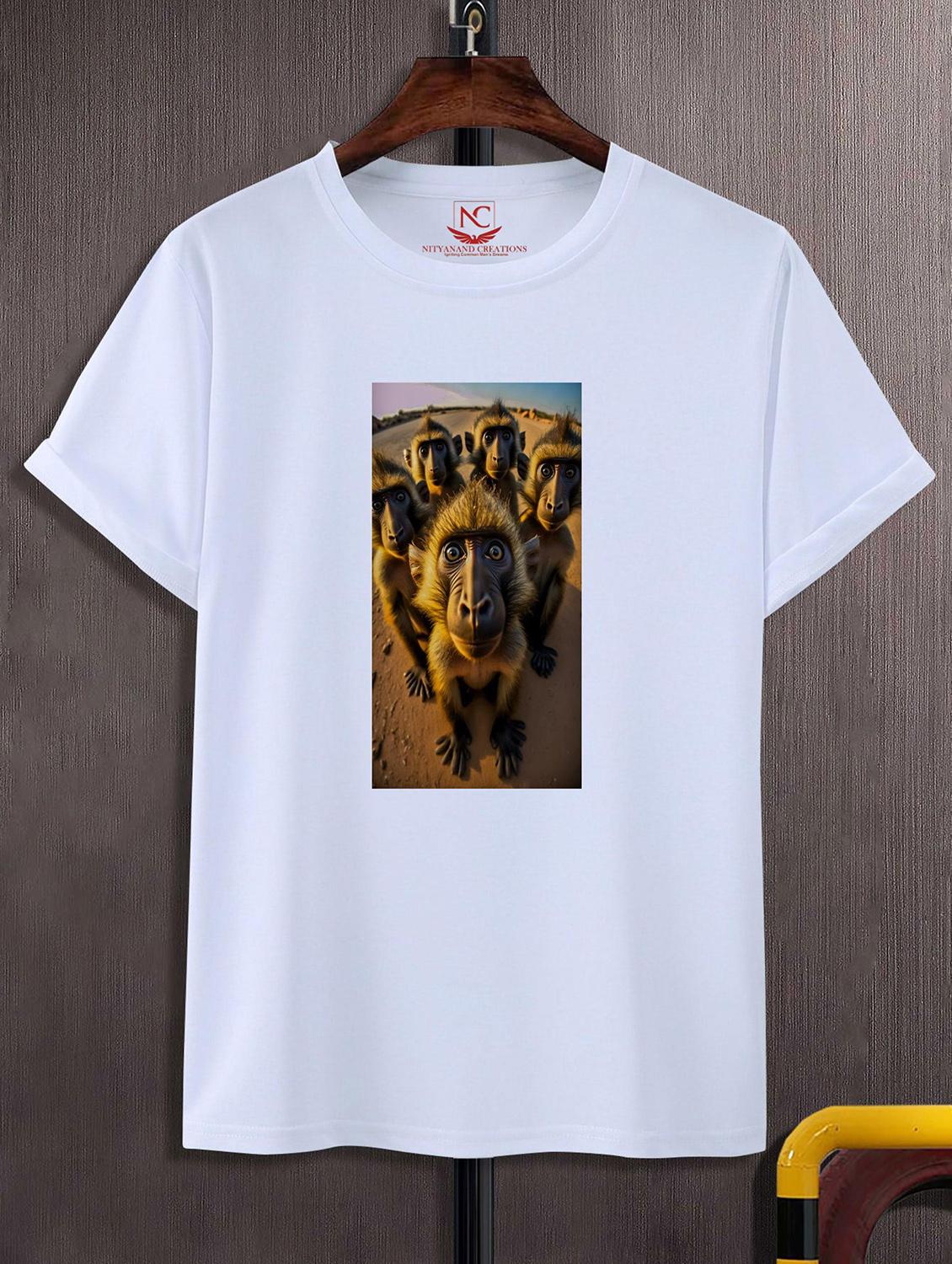unisex white polyester graphic print t-shirt - 20857270 - Zoom Image - 0