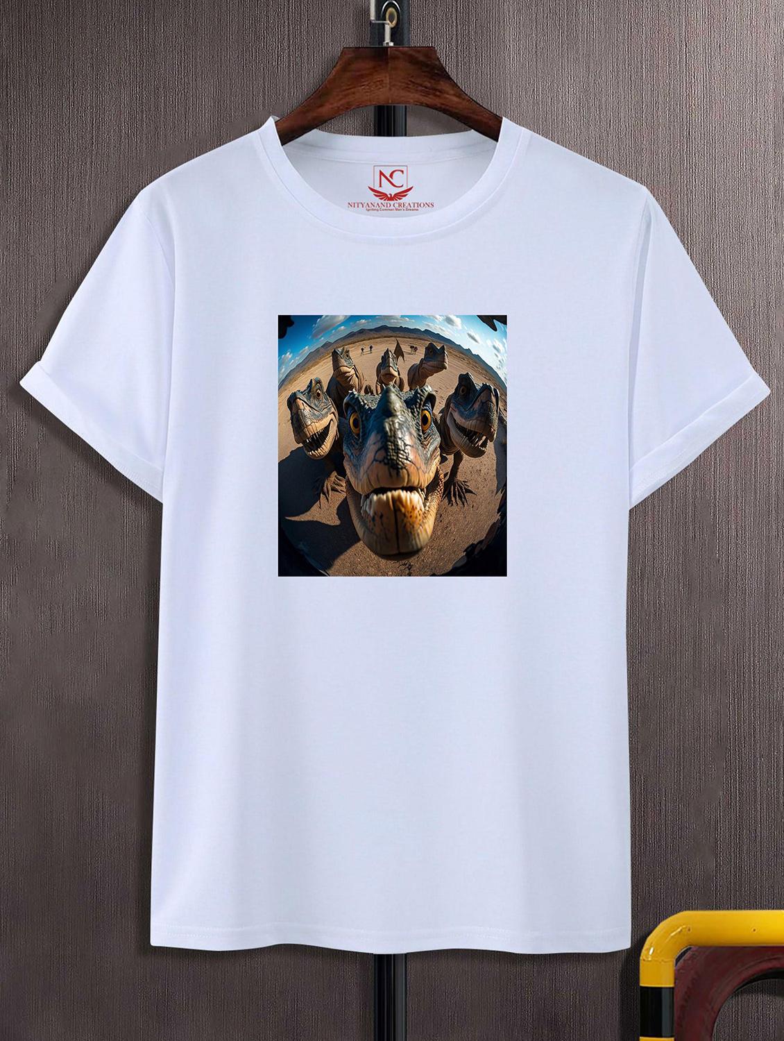 unisex white polyester graphic print t-shirt - 20857272 - Zoom Image - 0
