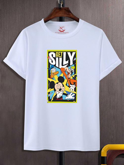 unisex white polyester graphic print t-shirt - 20857273 - Standard Image - 0