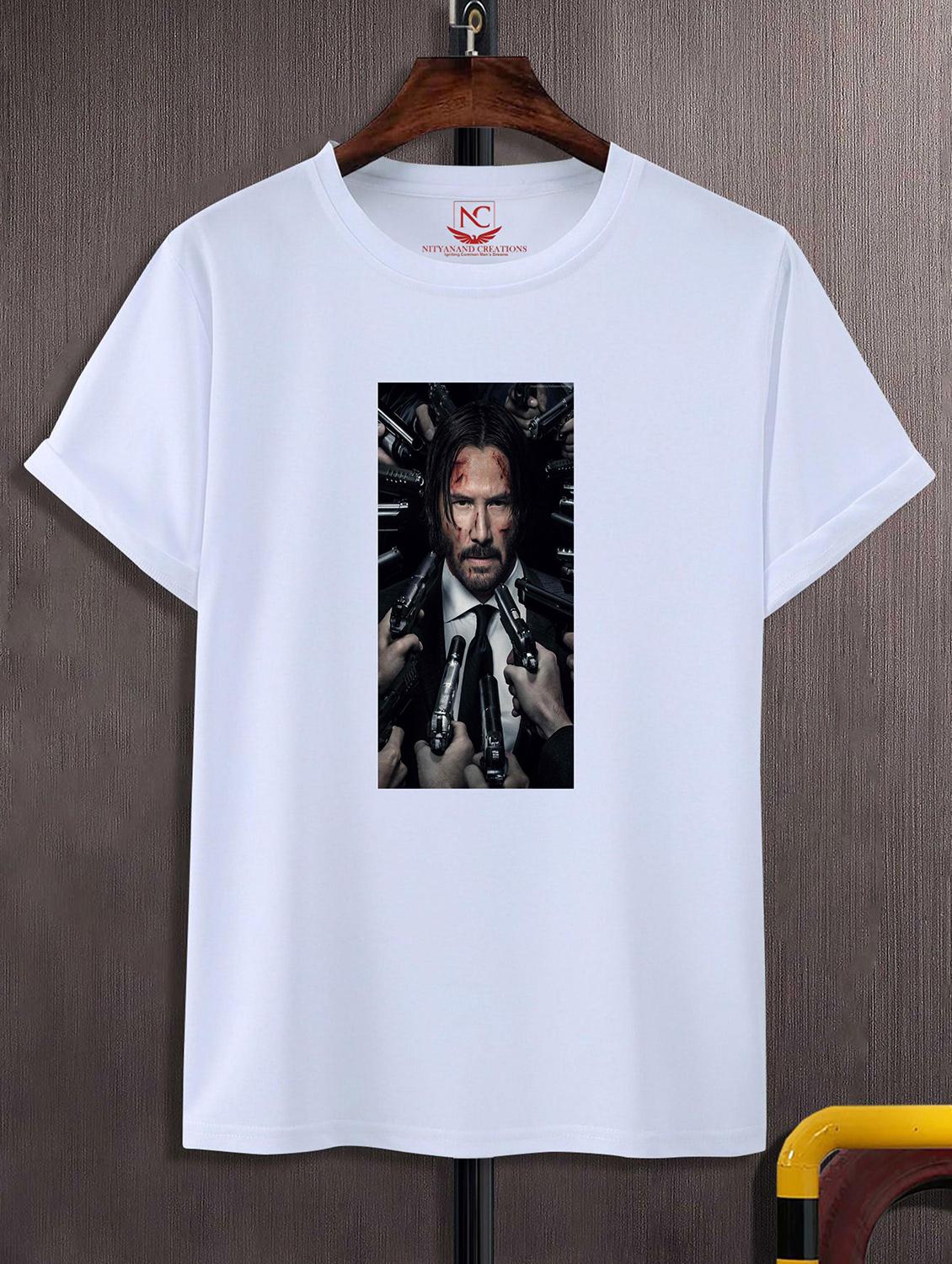 unisex white polyester graphic print t-shirt - 20857278 - Zoom Image - 0